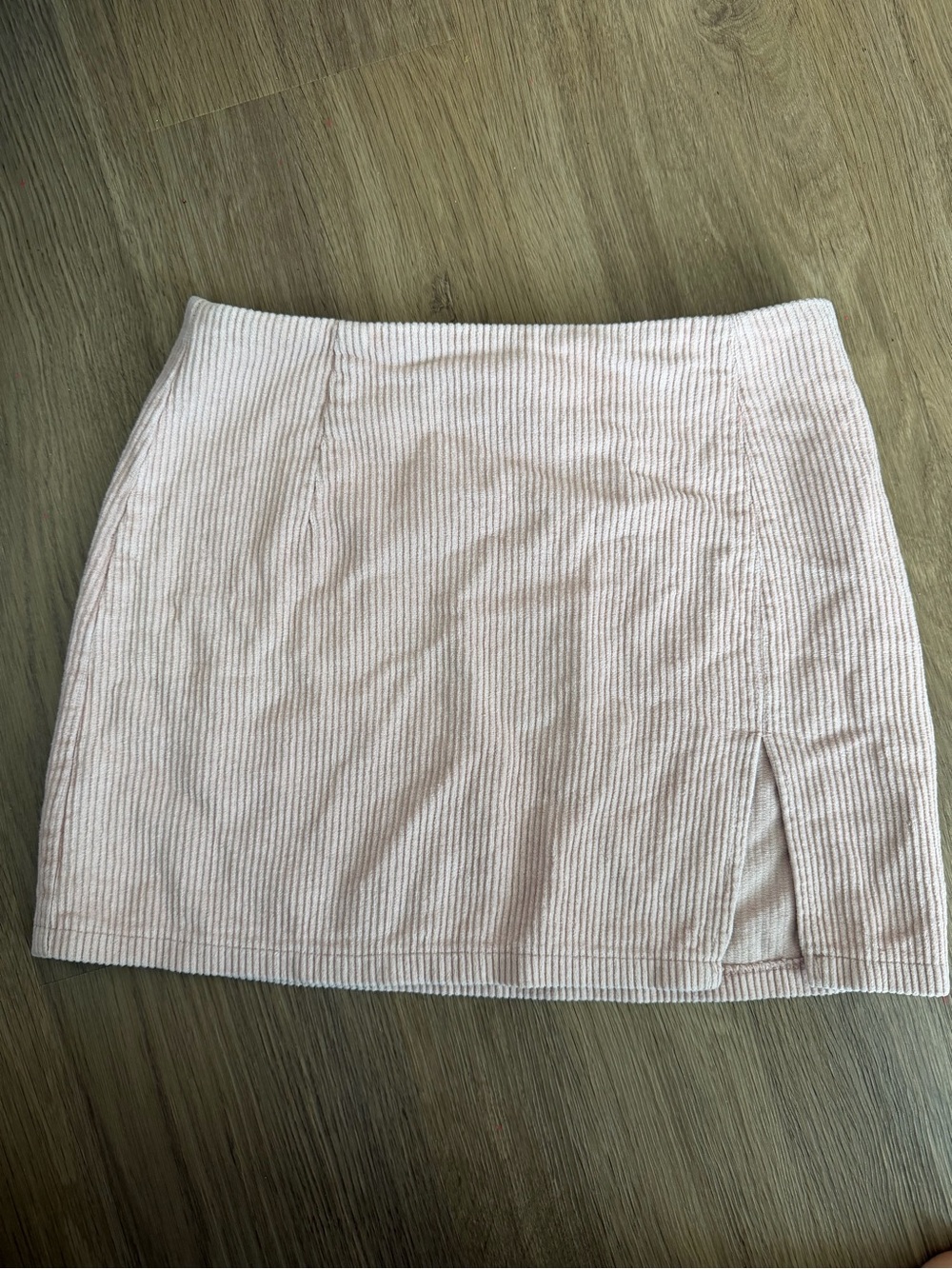 Princess Polly Pale Pink Corduroy Mini Skirt with Side Slit